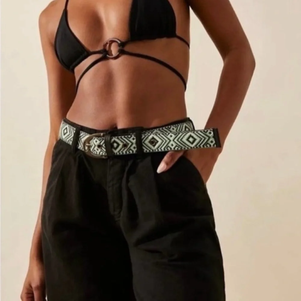 Free People Moving to Mars Handmade Belt Green XS/S